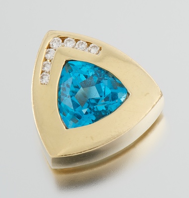 A Ladies' Blue Topaz and Diamond