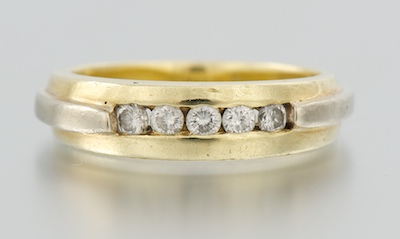 A Ladies' Two Tone Gold and Diamond