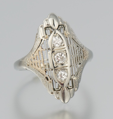 An Art Deco Style Three Diamond