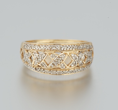 A Ladies' Diamond X Design Ring