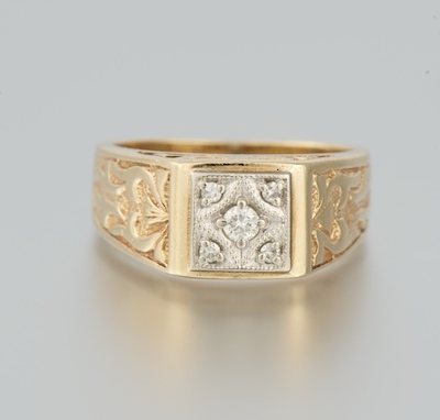 A Ladies' Diamond Ring 14k yellow
