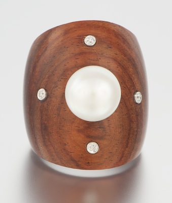 A Carved Mahogany Pearl and Diamond 13253b