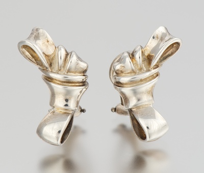 A Pair of Sterling Silver Knot 132558