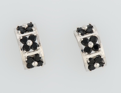 A Pair of Ladies Sapphire Earrings 132557