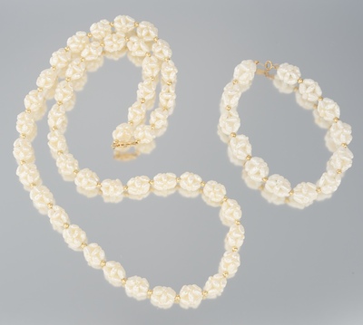 A Popcorn Pearl and Gold Necklace 13256d