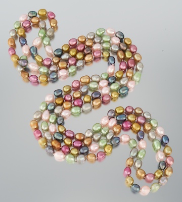 A Multi Color Pearl Rope Necklace 13256e