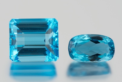 Two Unmounted Blue Topaz 34.89