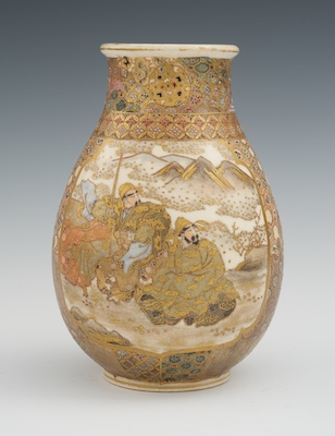 A Japanese Satsuma Samurai Vase