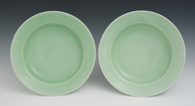 A Pair of Chinese Celadon Plates