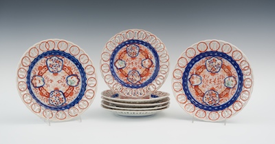 A Set of Seven Imari Plates with