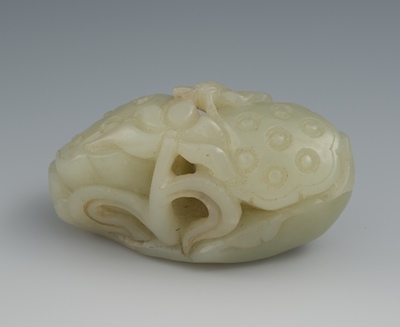 A Chinese Carved Jade Lotus and 1325dc