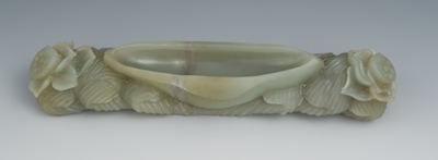 A Carved Jade Brush Wash with Lotus