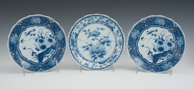 Three Chinese Blue White Plates 1325f6