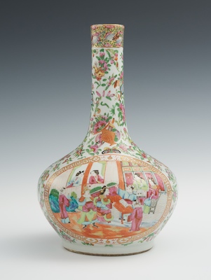 A Rose Medallion Bottle Shape Porcelain