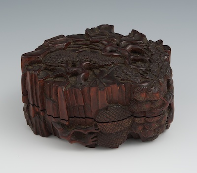 A Chinese Carved Wood Box The box 132622