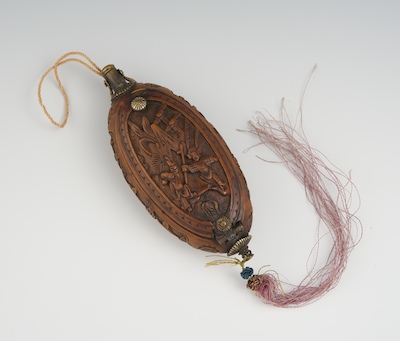 A Carved Wood Chinese Box Pendant
