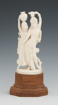 An Indian Ivory Couple Figure Carved 13262b