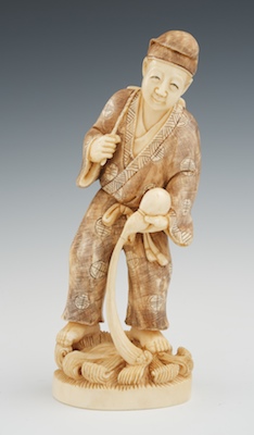 A Carved Ivory Figure of a Scholar 132638