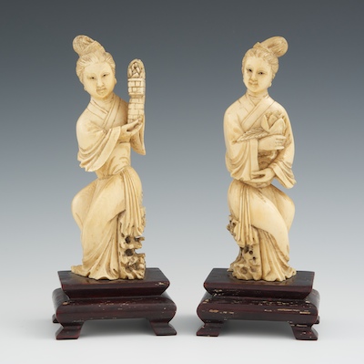 A Pair of Chinese Carved Ivory 13263c