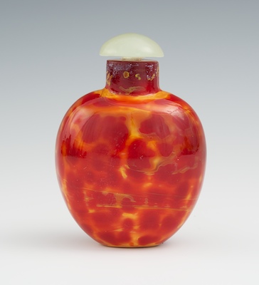 A Glass Snuff Bottle with White