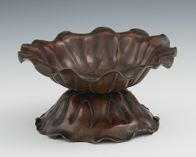 A Japanese Bronze Lotus Bowl Cast 132660