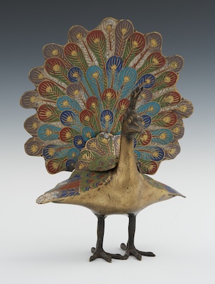 A Cloisonne Peacock Enamel on polished 132672