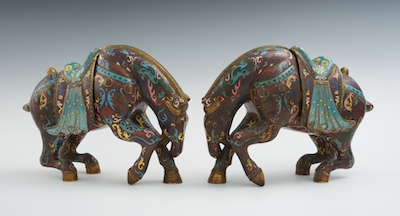 A Pair of Chinese Cloisonne Horses 132673