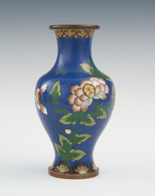 A Cloisonne Vase In polychrome enamels