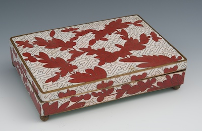 A White Cloisonne Lidded Box with 13267a