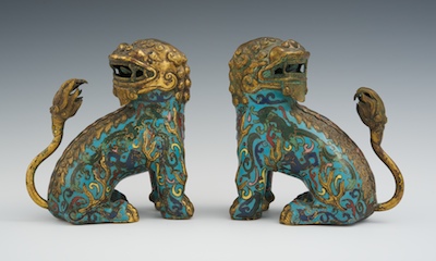 A Pair of Champleve Enamel Foo 13267d