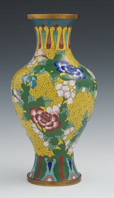 A Yellow Cloisonne Vase Tapered 132678