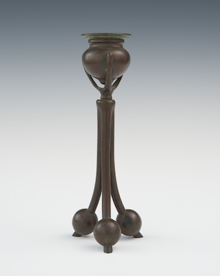 A Bronze Arts and Crafts Candlestick
