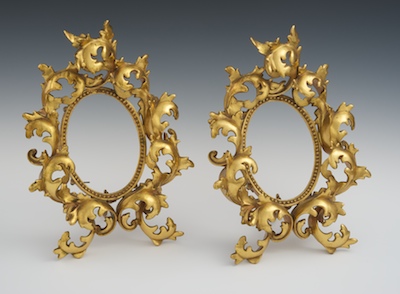 A Pair of Brightly Gilt Bronze