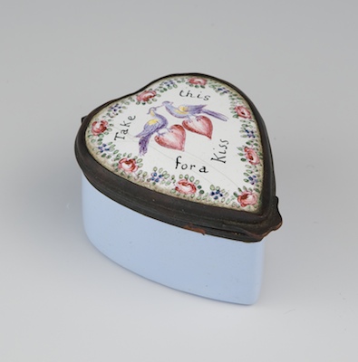 An Antique Battersea Heart Box 132694