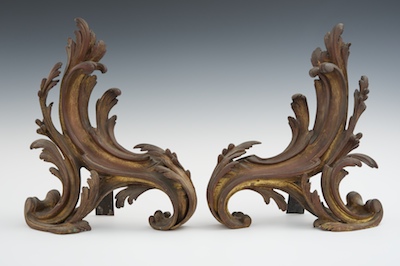 A Pair of Rococo Style Gilt Bronze