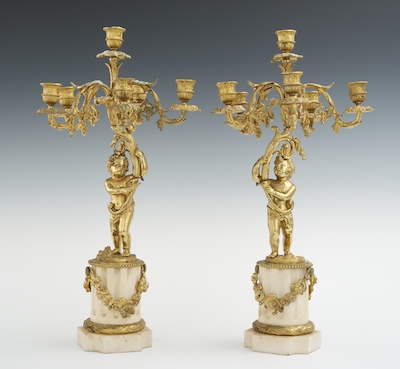 A Pair of Ormolu and Alabaster