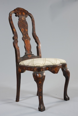 An Antique Dutch Inlaid Side Chair 1326df