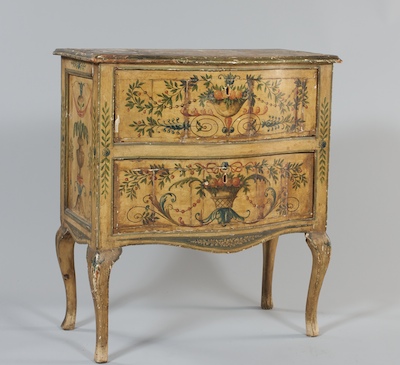 An Antique Painted Two-Drawer Commode