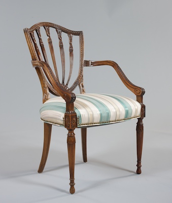 A Hepplewhite Style Arm Chair Pierced 1326ec