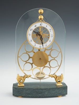 A Great Wheel Skeleton Clock With 132706