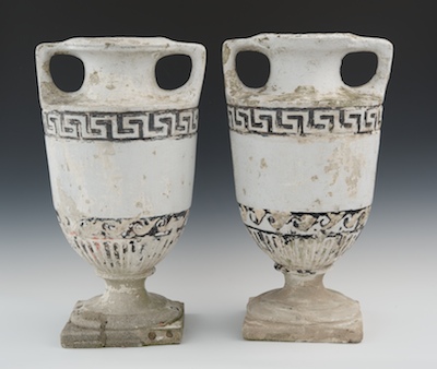 A Pair of Cement Garden Urns Measuring 132713