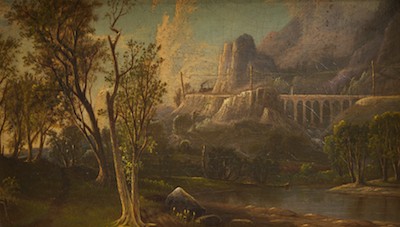 Landscape with Railroad Painting 13278c