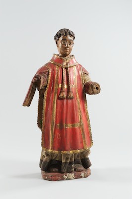 A Carved Wood Polychrome and Gilt 132814