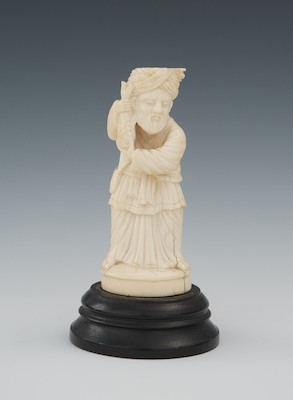 A Carved Ivory Figure of a Bearded