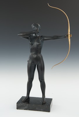 Contemporary Bronze Female Archer Cast