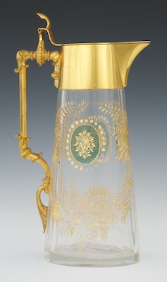 An Etched and Gilt Glass Claret