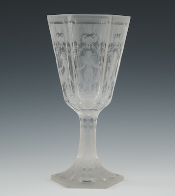 An Orrefors Etched Glass Chalice