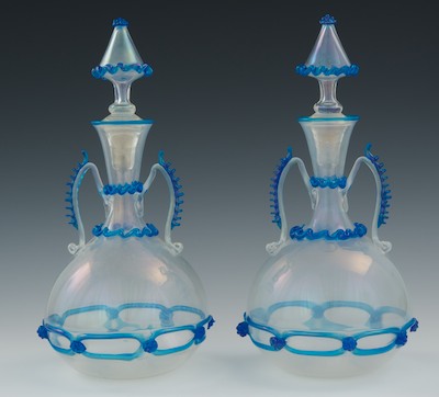 A Pair of Venetian Glass Bottles