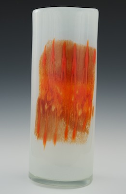 A Large Modern Art Glass Vase Illegibly