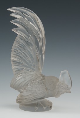 A Lalique Glass Rooster Mascot 13285c